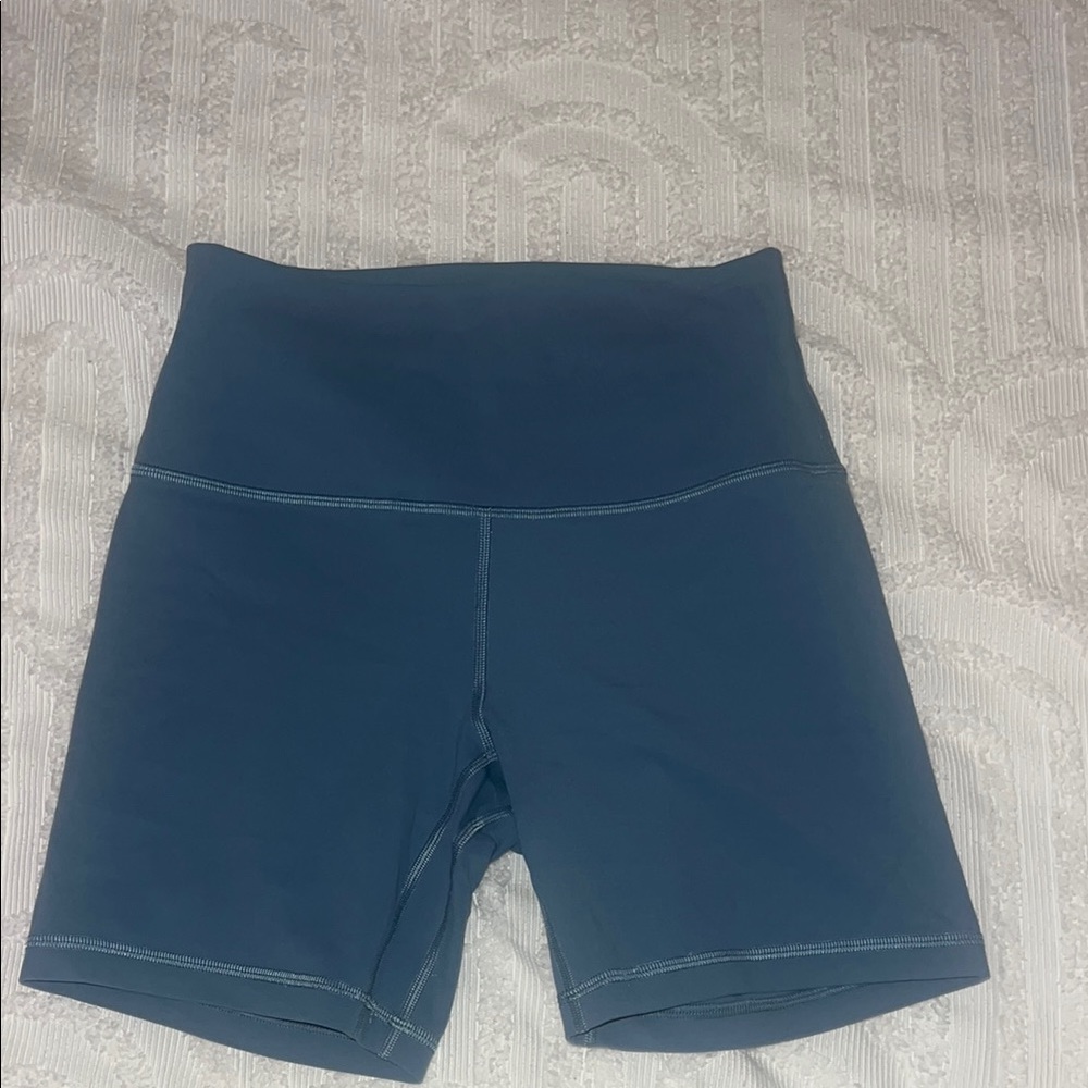 Lululemon Athletica Blue Athletic Shorts with High-Rise Waistband